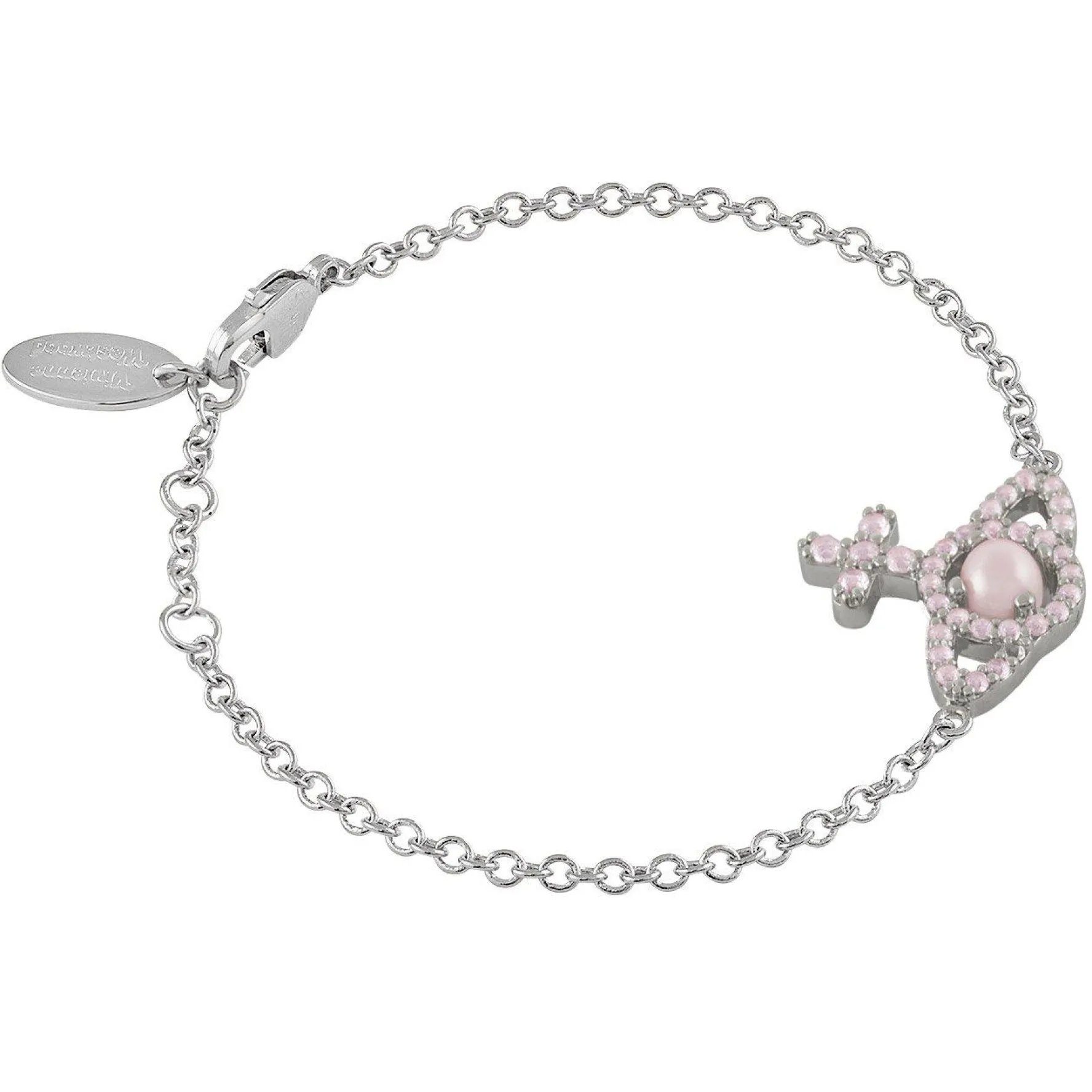 Vivienne Westwood Olympia Silver Cubic Zirconia Pearl Bracelet