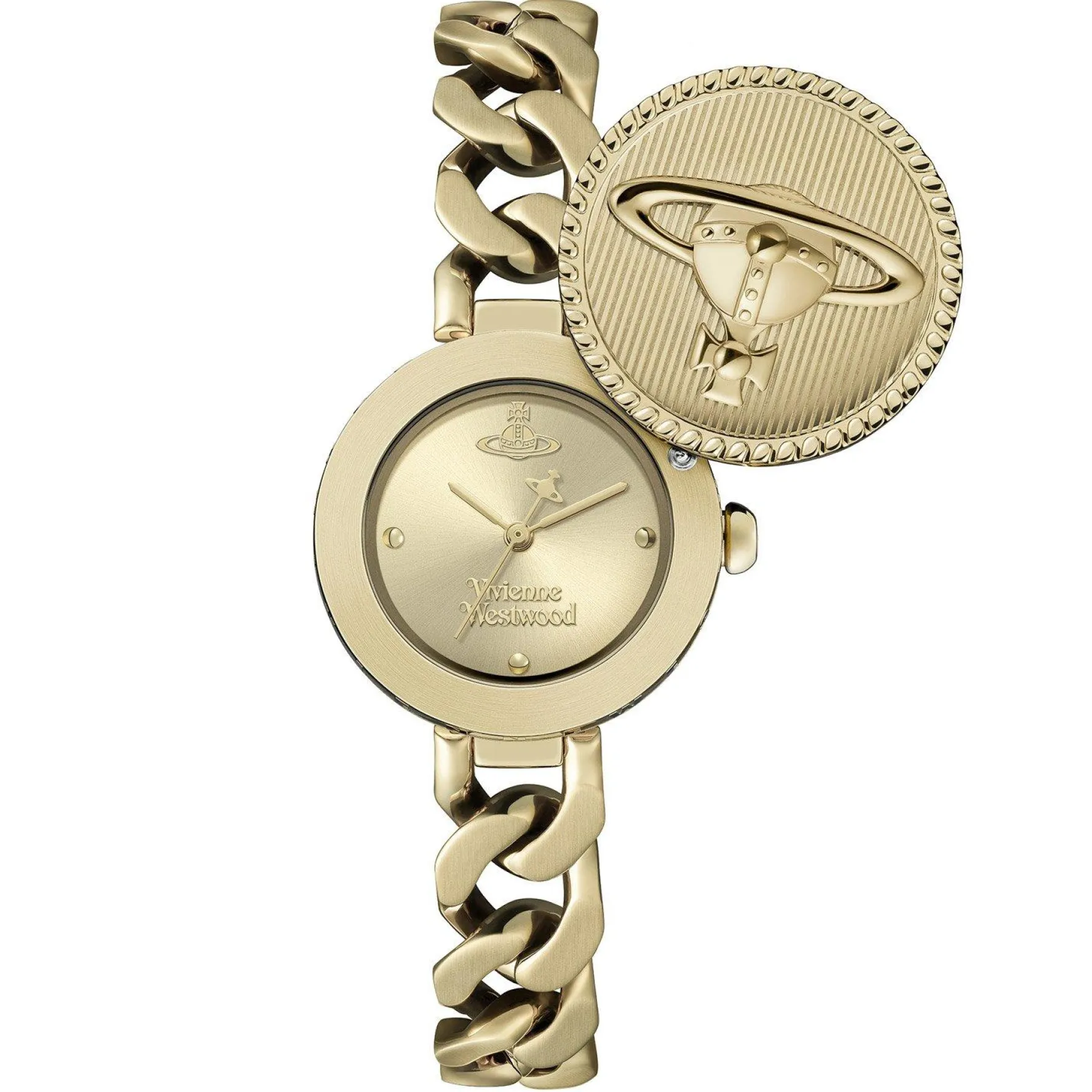 Vivienne Westwood Orb Button 25.5mm Yellow Gold Tone Ladies Watch