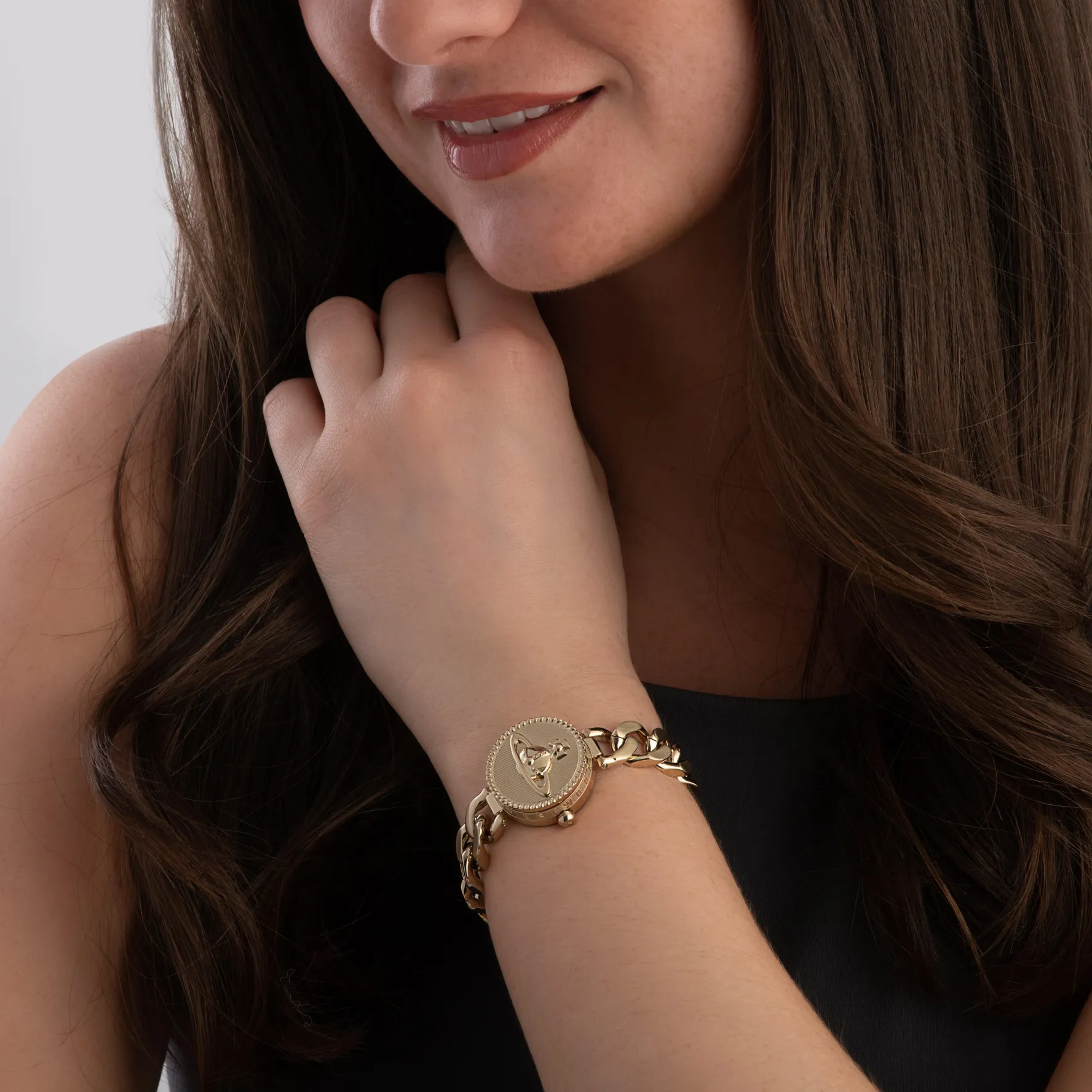 Vivienne Westwood Orb Button 25.5mm Yellow Gold Tone Ladies Watch