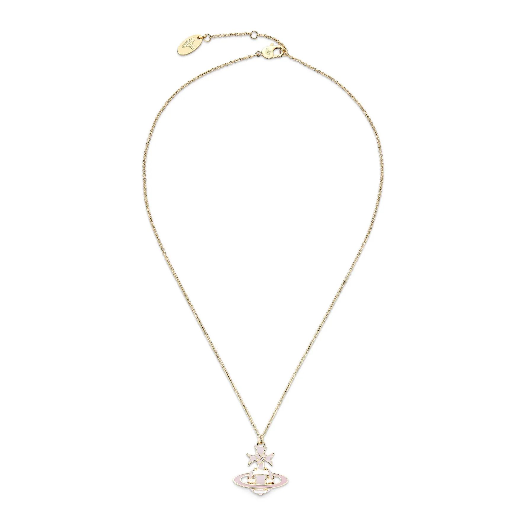 Vivienne Westwood Pink Ribbon Yellow Gold Tone Pendant