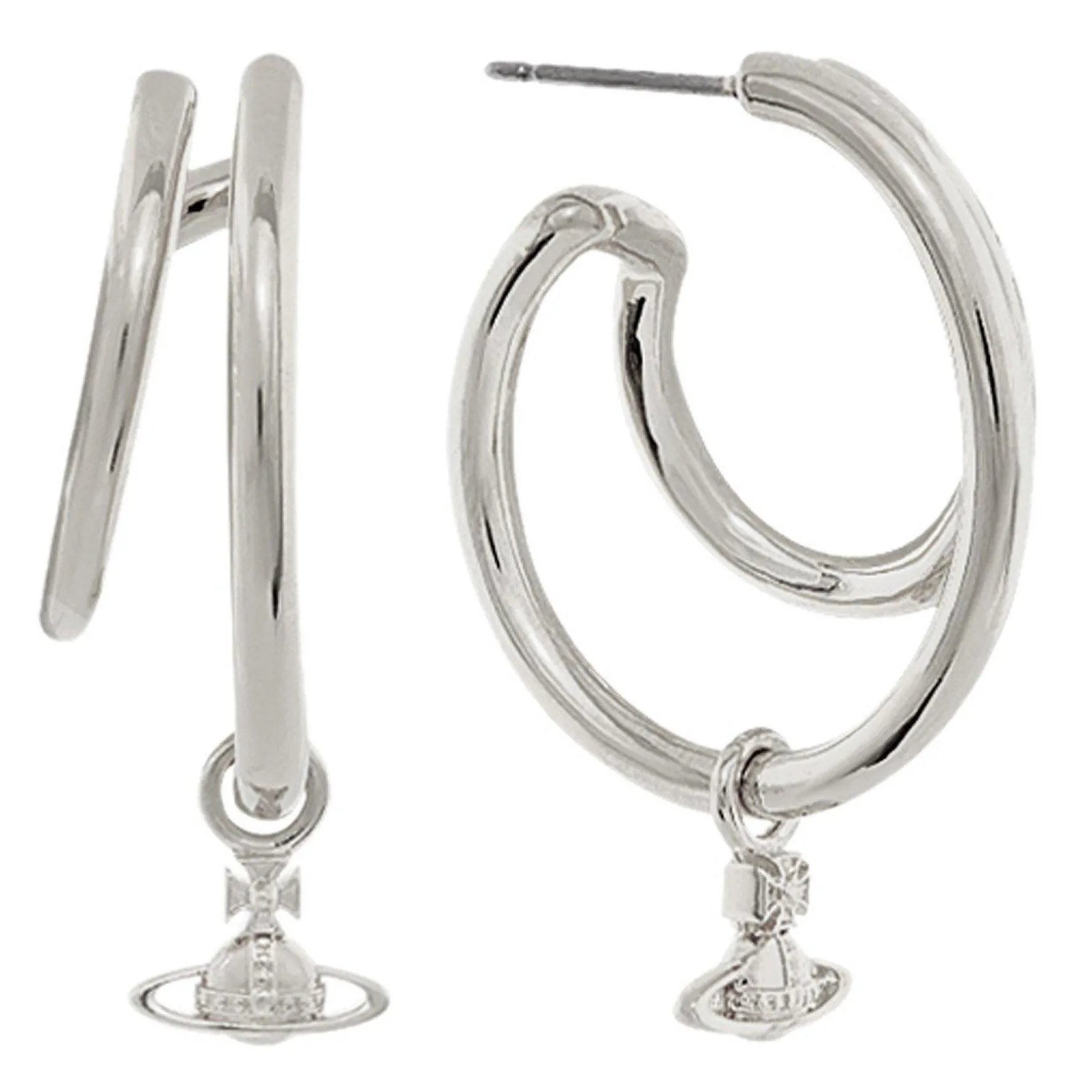 Vivienne Westwood Ronda Silver Hoop Earrings
