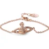 Vivienne Westwood Rose Gold Tone Orb Crystal Bracelet