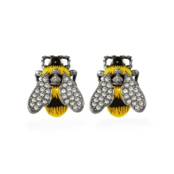 Vivienne Westwood Silver Crystal Bee Stud Earrings