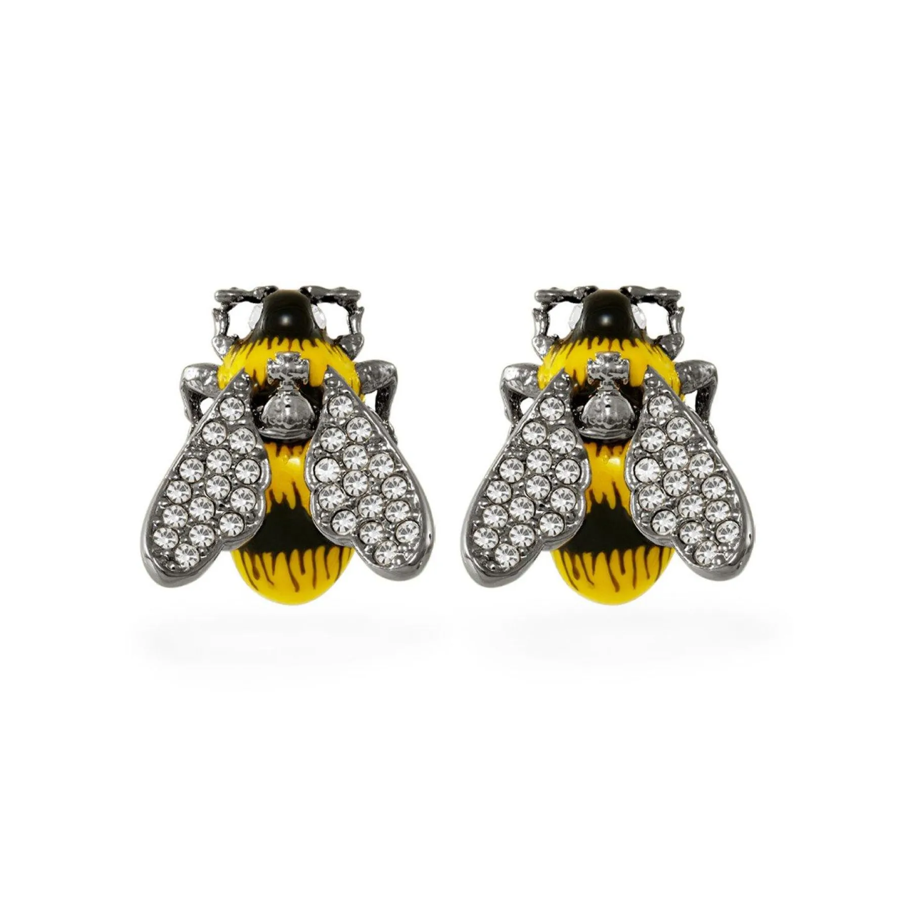 Vivienne Westwood Silver Crystal Bee Stud Earrings