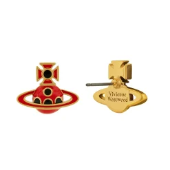 Vivienne Westwood Sylvana Yellow Gold Tone Stud Earrings