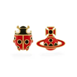 Vivienne Westwood Sylvana Yellow Gold Tone Ladybird Stud Earrings
