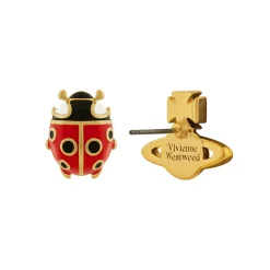Vivienne Westwood Sylvana Yellow Gold Tone Ladybird Stud Earrings