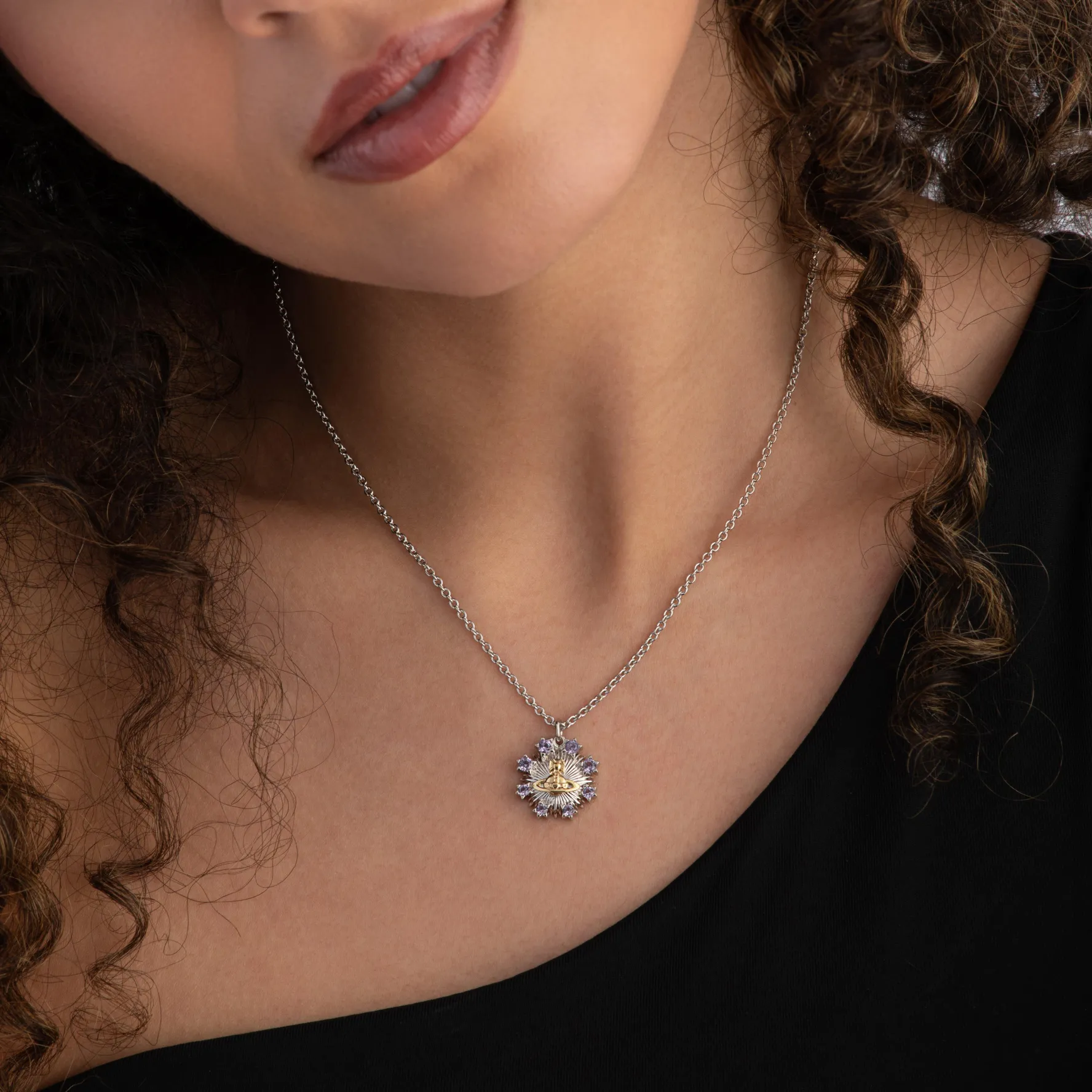 Vivienne Westwood Tara Silver Crystal Pendant