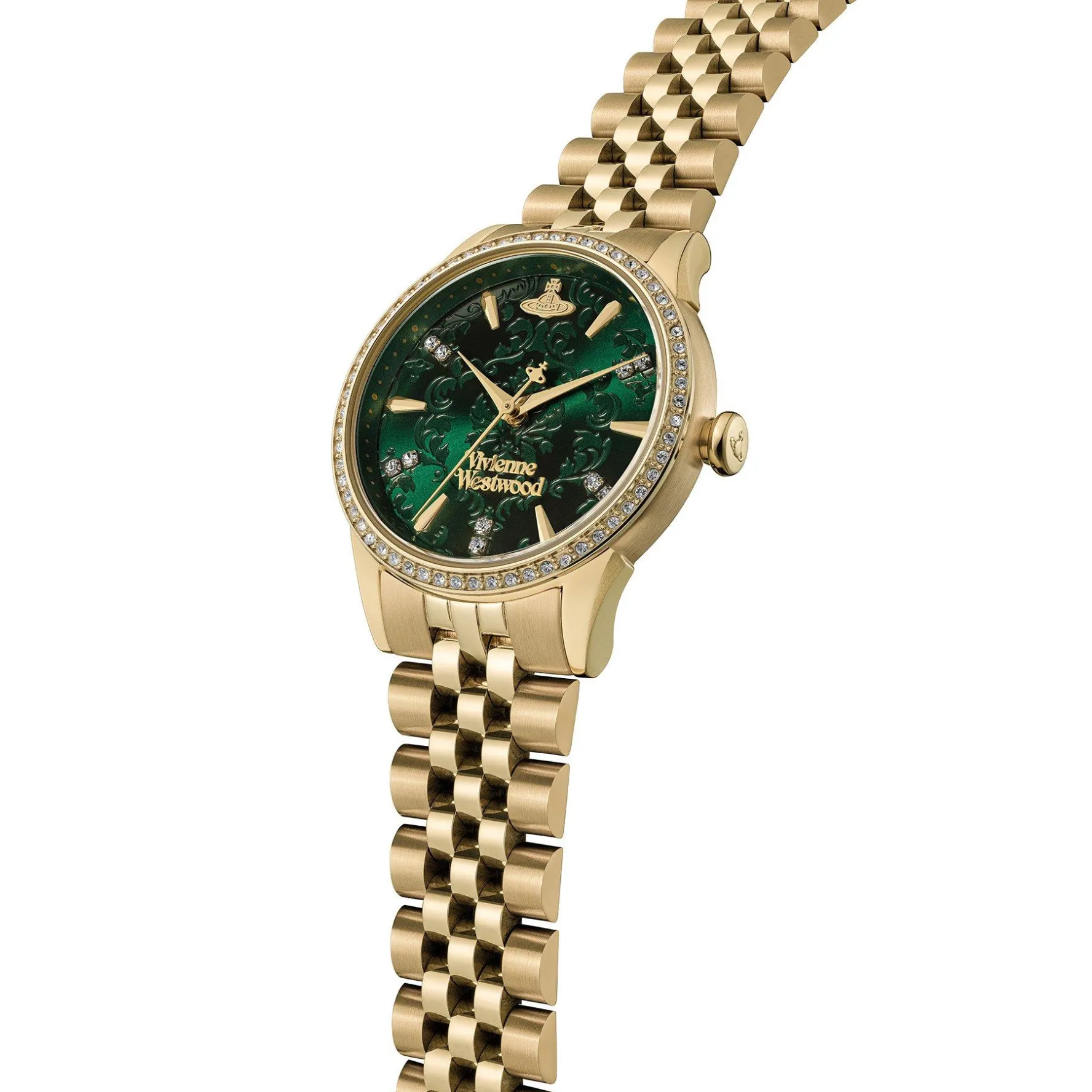 Vivienne Westwood Wallace 32mm Yellow Gold Tone Crystal Ladies Watch