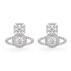 Vivienne Westwood White Metal Crystal Stud Earrings