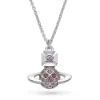 Vivienne Westwood White Metal Pink Crystal Pendant
