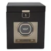 WOLF Palermo Black Watch Winder with Jewellery Storage