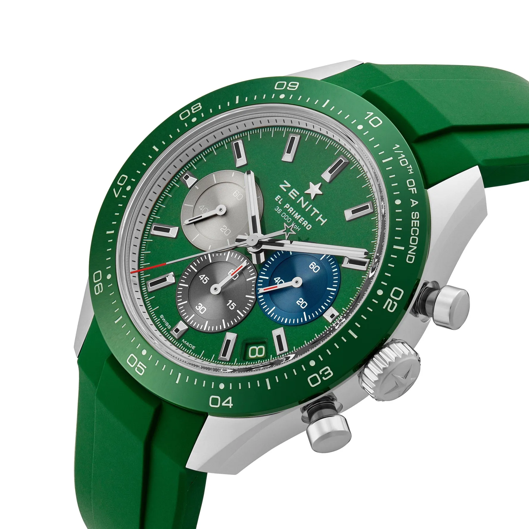 ZENITH Chronomaster Sport 41mm Ceramic Green Rubber Strap Automatic Watch
