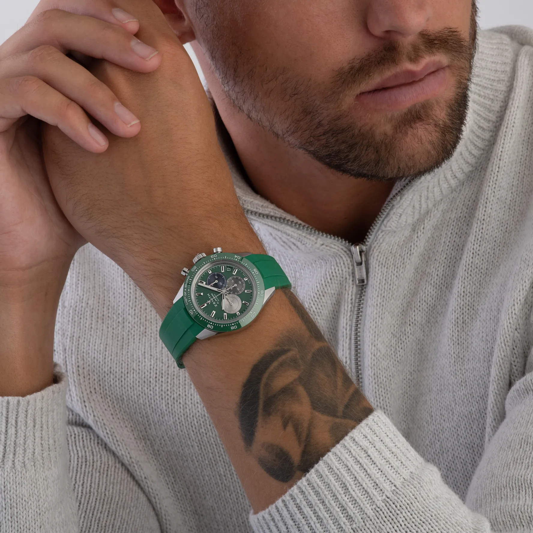 ZENITH Chronomaster Sport 41mm Ceramic Green Rubber Strap Automatic Watch