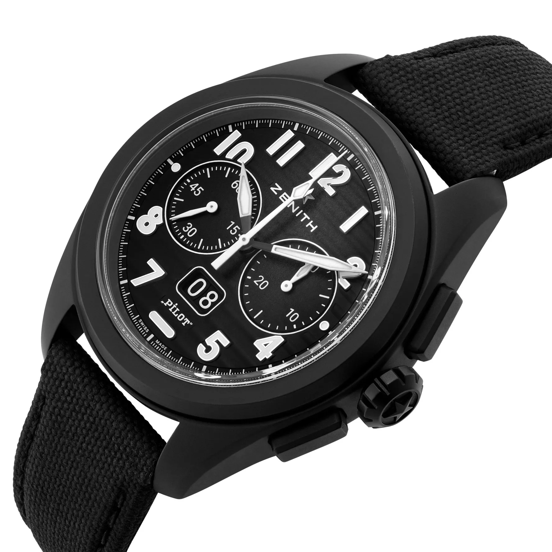 ZENITH Pilot Big Date Flyback 40mm Ceramic Chronograph Automatic Watch